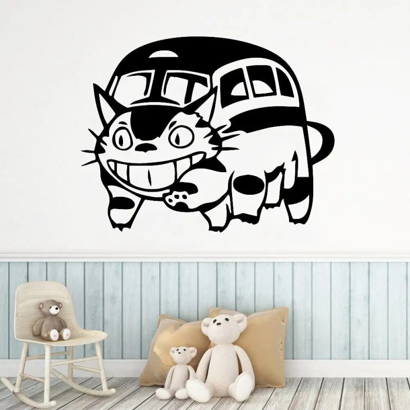 Sticker Mural Totoro Chat Bus