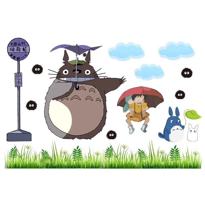 Stickers Mural Totoro Parapluie