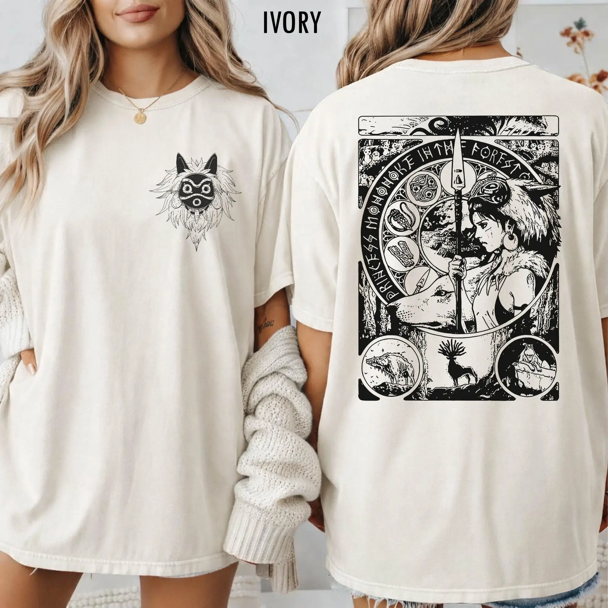 T-Shirt Princesse Mononoké Vintage Beige