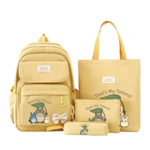 Ensemble de 4 Sacs à Dos Totoro Jaune