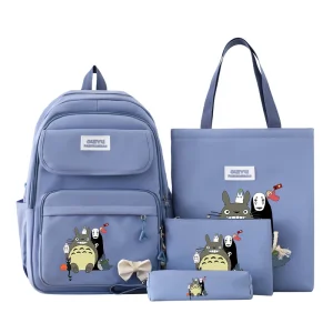 Ensemble de 4 Sacs à Dos Totoro Bleu