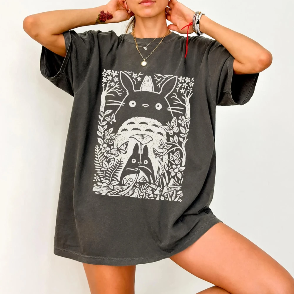 T-Shirt Totoro Rétro Noir