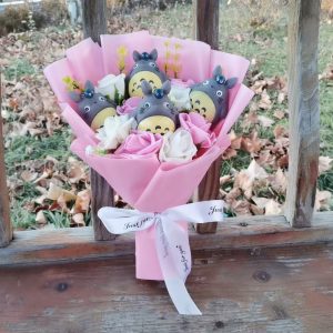 Bouquet Peluches Totoro - Rose Pastel